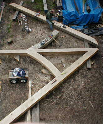 scribing a king post for a timber frame